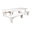 Flash Furniture 9'x40" White Table/2 Bench Set XA-FARM-6-WH-GG - alternate 2